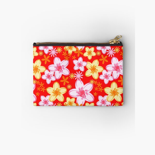 Item preview, Yellow Floral on Red Fabric Pattern Seamless Repeat designed and sold by Sharon Schwalbe.