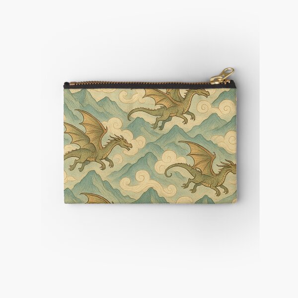 Item preview, Whimsical Dragons Green Mountains and Clouds designed and sold by alw951.
