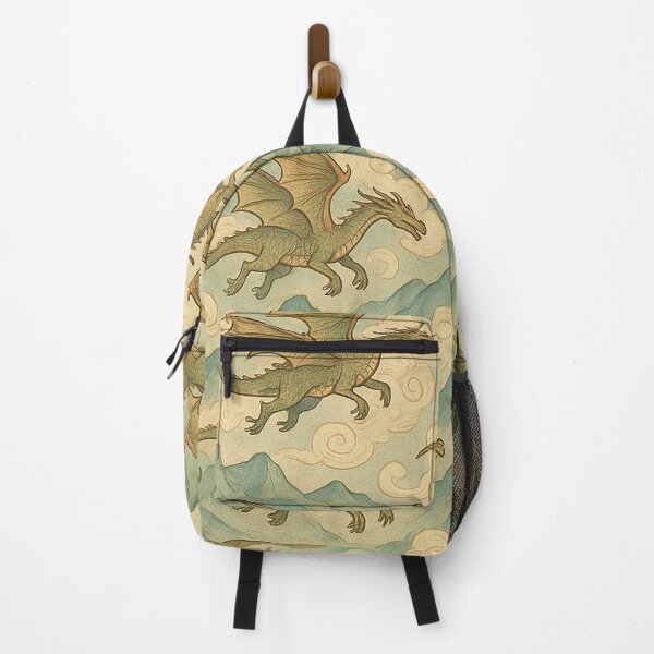 Item preview, Whimsical Dragons Green Mountains and Clouds designed and sold by alw951.