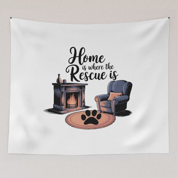 Item preview, Home Is Where the Rescue Is – Animal Lover designed and sold by CuteDesignables.