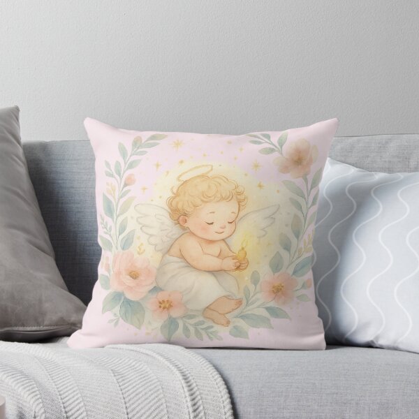 Item preview, Watched Over by Angels – Cherub in Blush Garden Light designed and sold by GardenReign.