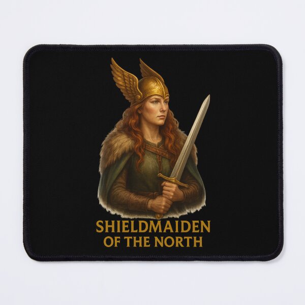 Item preview, Nordic shieldmaiden with sword – Viking warrior illustration designed and sold by Jawoahl.