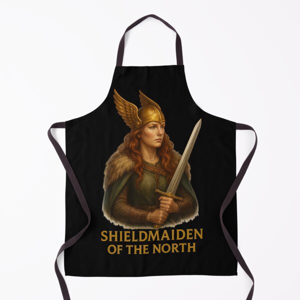 Item preview, Nordic shieldmaiden with sword – Viking warrior illustration designed and sold by Jawoahl.