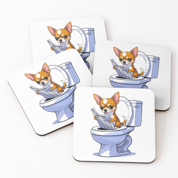 Item preview, Funny Chihuahua Cartoon – Toilet Time with Attitude designed and sold by Fredster1966.