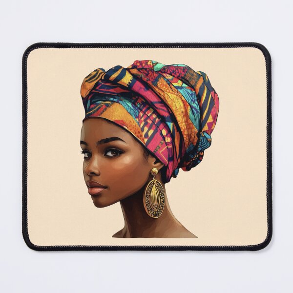 Item preview, African Woman in Vibrant Headwrap designed and sold by Myra365Art.