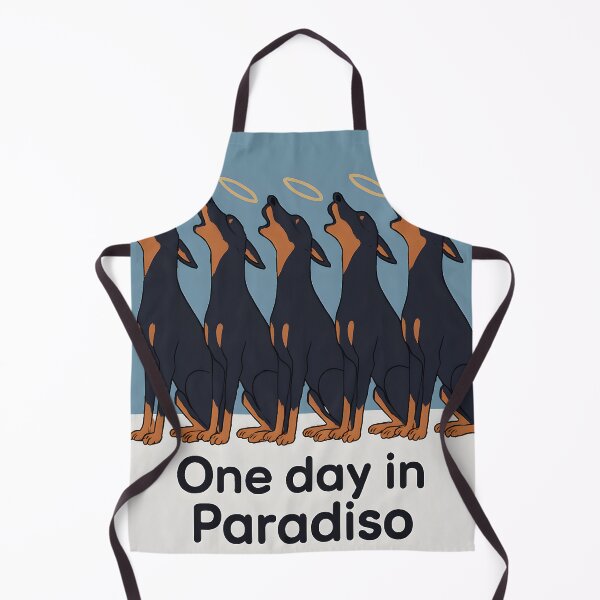 Item preview, One Day in Paradiso – Howling Doberman Angels Dog Heaven Art designed and sold by PetSoulPrints.