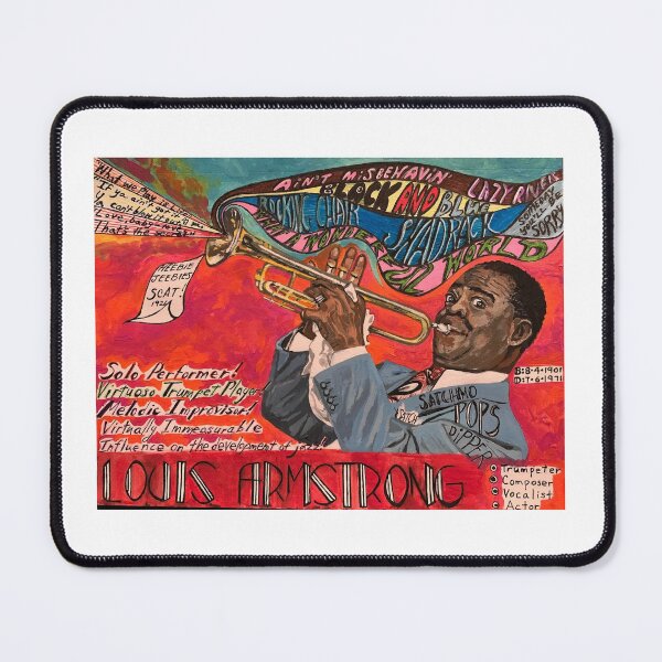 Item preview, Satchmo Swings acrylic painting Louis Armstrong jazz legend designed and sold by ArtByAMReisig.