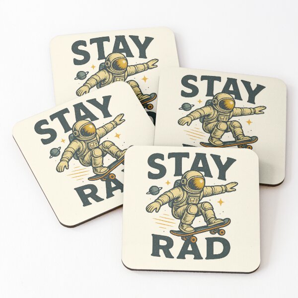 Item preview, Stay Rad Astronaut Skateboarder – Retro Space Skater Design designed and sold by Moodelier.