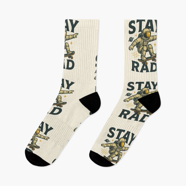 Item preview, Stay Rad Astronaut Skateboarder – Retro Space Skater Design designed and sold by Moodelier.