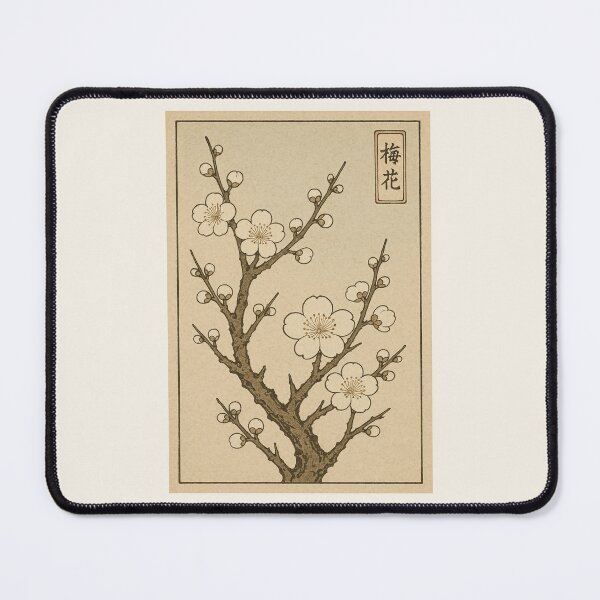 Item preview, White Plum Blossoms in January – Japanese Woodblock Style (Ume) designed and sold by Planthem.