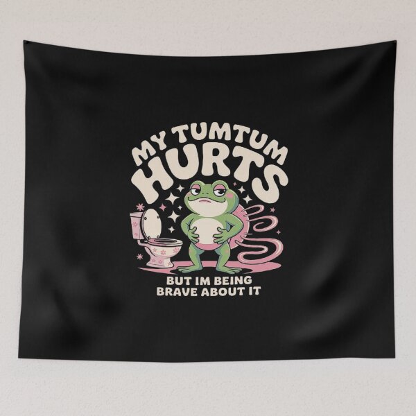 Item preview, Brave Froggy Tummy Ache Humor Design designed and sold by love3617.