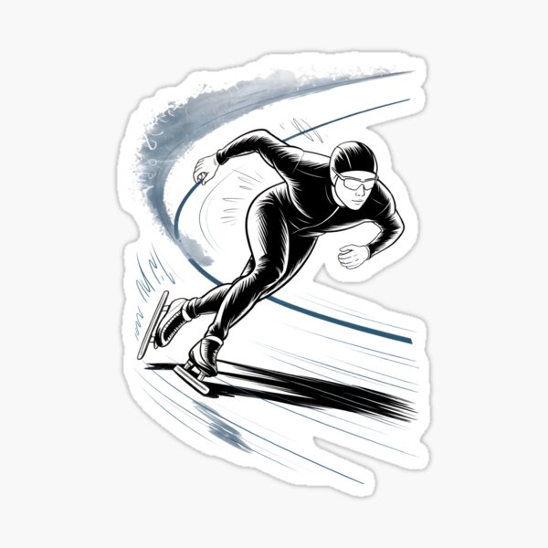 Item preview, Dynamic Male Speed Skater Turn designed and sold by ShadowAndSlate.
