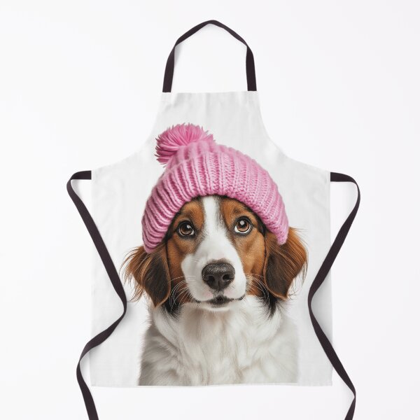 Item preview, Cozy Kooikerhondje dog Wearing Pink Winter Hat Trendy Animal Fashion Artwork designed and sold by LazyOwlStore.