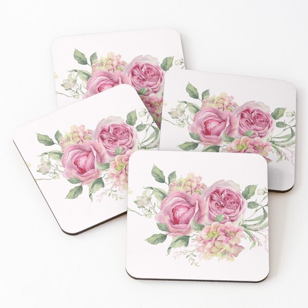Item preview, Romantic Pink Rose, Peony & Hydrangea Hand-Painted Watercolor Flowers - Beautiful Botanical Art designed and sold by DaisyHouse.