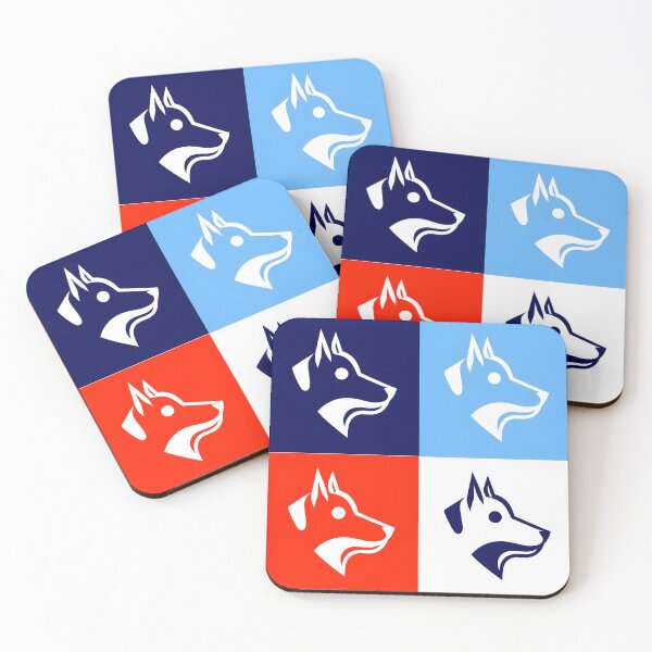 Item preview, Minimalist Dog Head Sticker – Bold Modern Pet Lover Design in Red, Blue & White designed and sold by FestivityFinds.