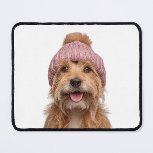 Item preview, Cozy Norfolk Terrier dog Wearing Pink Winter Hat Trendy Animal Fashion Artwork designed and sold by LazyOwlStore.