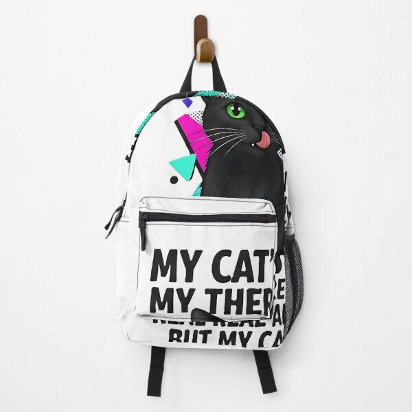Item preview, "My Cat's My Therapist" - A cool black cat with green eyes designed and sold by Ayutthaya Vibes.