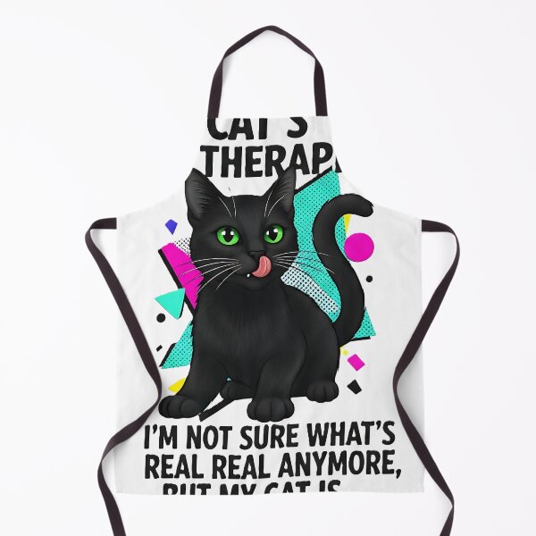 Item preview, "My Cat's My Therapist" - A cool black cat with green eyes designed and sold by Ayutthaya Vibes.