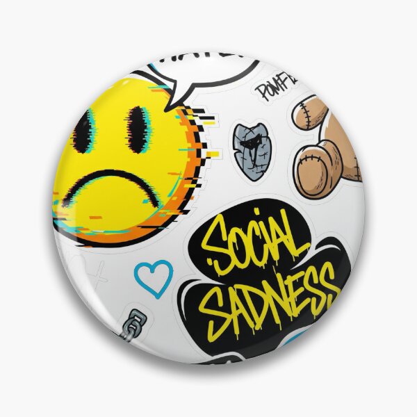 Item preview, Social Sadness - Y2K Street Art Sticker Pack (Glitch Emoji & Broken Heart) designed and sold by j-2k.