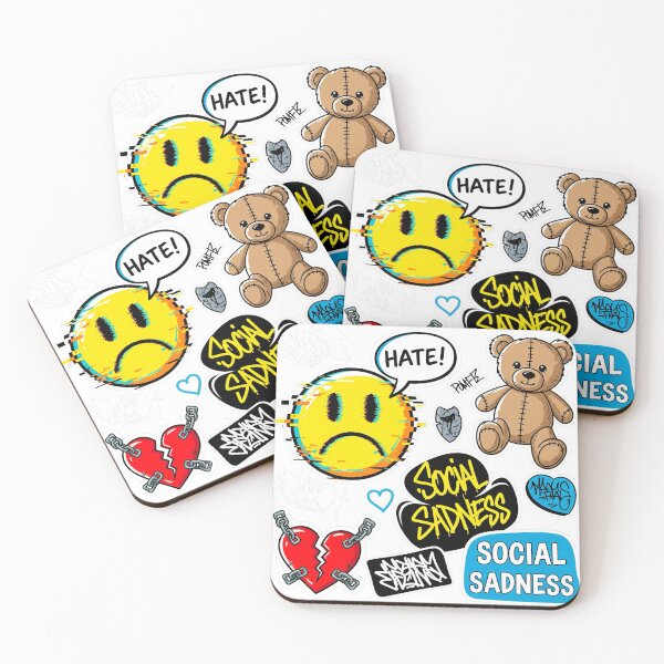 Item preview, Social Sadness - Y2K Street Art Sticker Pack (Glitch Emoji & Broken Heart) designed and sold by j-2k.