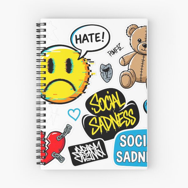 Item preview, Social Sadness - Y2K Street Art Sticker Pack (Glitch Emoji & Broken Heart) designed and sold by j-2k.