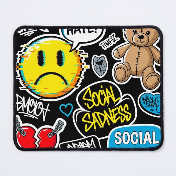 Item preview, Social Sadness - Y2K Street Art Sticker Pack (Glitch Emoji & Broken Heart) designed and sold by j-2k.
