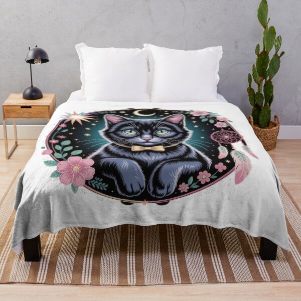 Item preview, cute funny cat black cat with a dream catcher, cute cat,cute funny,funny cat designed and sold by Expressions-Sel.