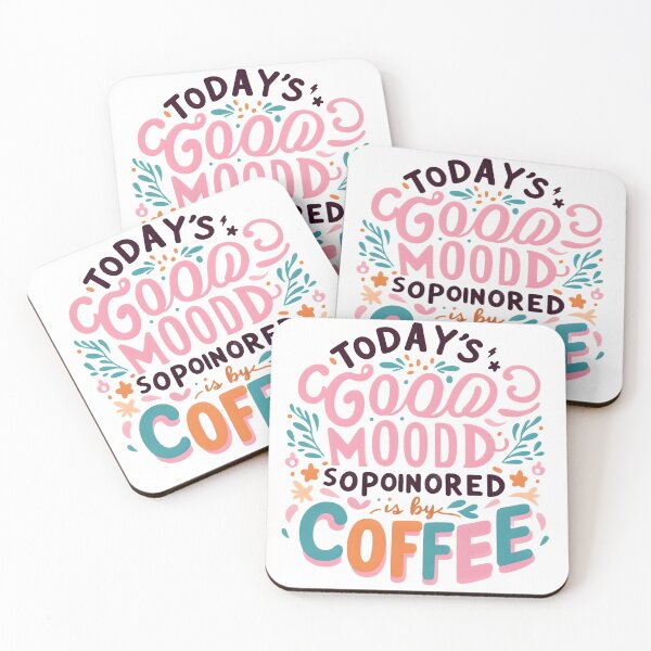 Item preview, Today's Good Mood is Sponsored by Coffee - Cute Calligraphy designed and sold by Ayutthaya Vibes.