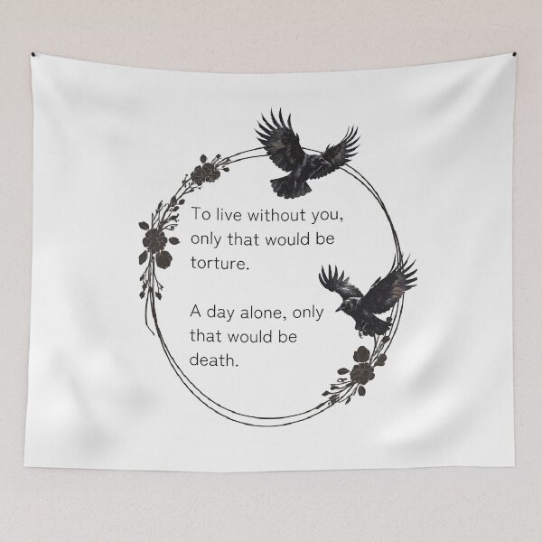 Item preview, Dark Goth Romance Quote, ravens and flowers  designed and sold by ShaylaVieArt.
