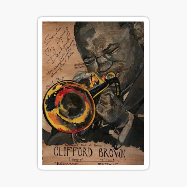 Item preview, Clifford Brown jazz musician trumpet acrylic painting  designed and sold by ArtByAMReisig.