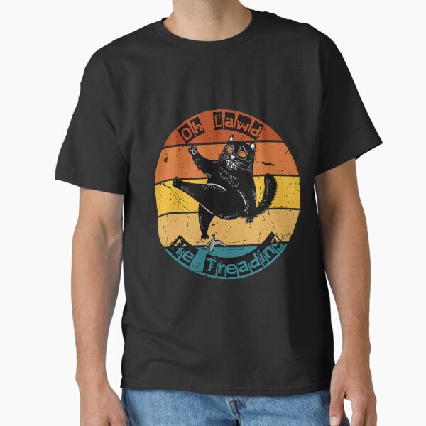 Item preview, Oh Lawd He Treading Slipping Cat Meme Vintage Gift For Funny Cat Fans designed and sold by DaisyGooglies.