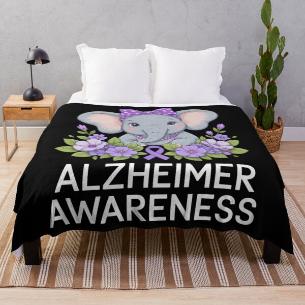Item preview, Elephant Alzheimer's Awareness Purple Floral designed and sold by brynatshop.