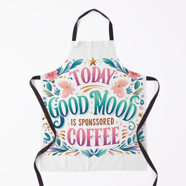 Item preview, Today's Good Mood is Sponsored by Coffee - Bright Flower Calligraphy designed and sold by Ayutthaya Vibes.