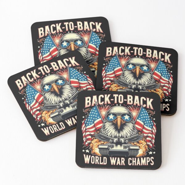 Item preview, Back-to-Back Champs Bald Eagle Military Patriotic Art designed and sold by Iuqiune.
