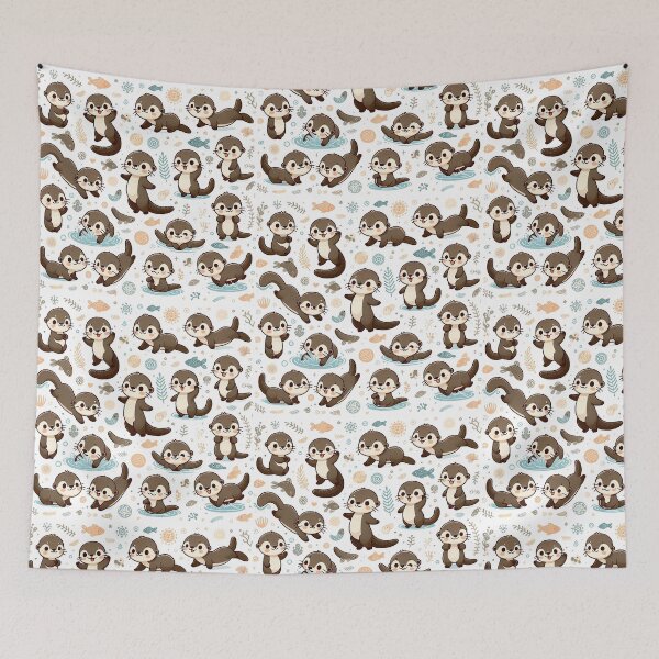 Item preview, Playful Otters designed and sold by FurbieDesign.