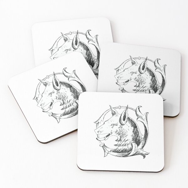 Item preview, Medieval Boar Emblem – Gothic Heraldry Drawing designed and sold by olenafomina.
