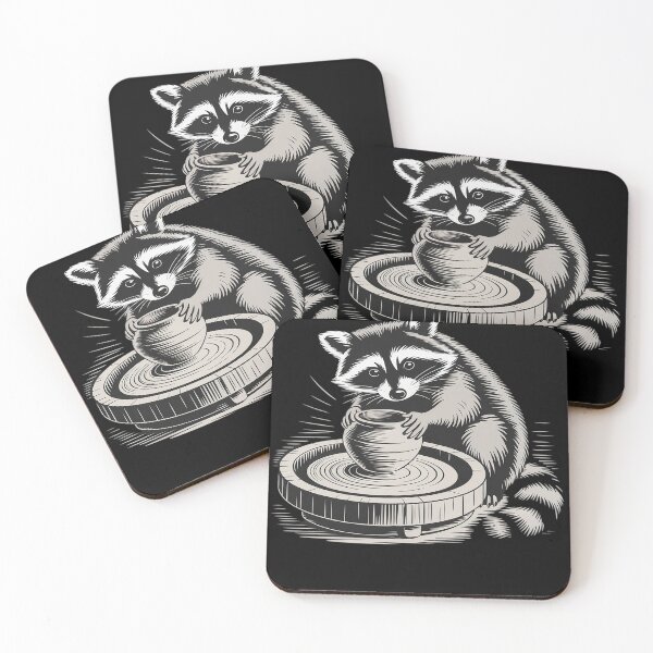 Item preview, Cute Raccoon At Pottery Wheel Throwing Animal Pottery designed and sold by rbc-wrights.