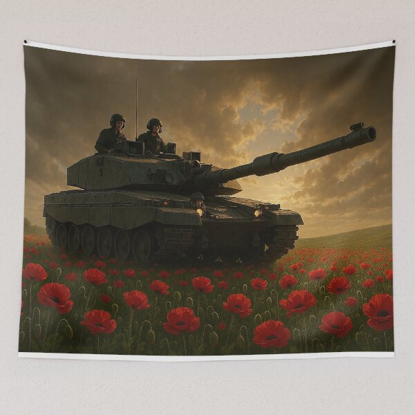 Item preview, Challenger 2 Over Poppy Fields designed and sold by Skyframe Aviation.