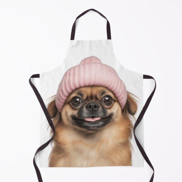 Item preview, Cozy Pekingese dog Wearing Pink Winter Hat Trendy Animal Fashion Artwork designed and sold by LazyOwlStore.