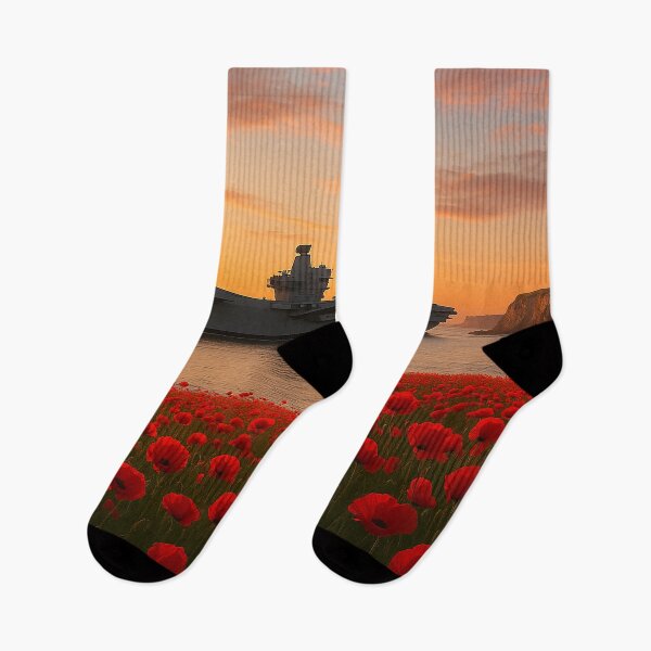 Item preview, Royal Navy Carrier at Sunset with Poppies designed and sold by Skyframe Aviation.