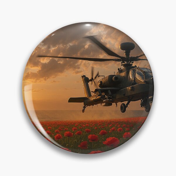 Item preview, Apache Over Poppy Fields designed and sold by Skyframe Aviation.