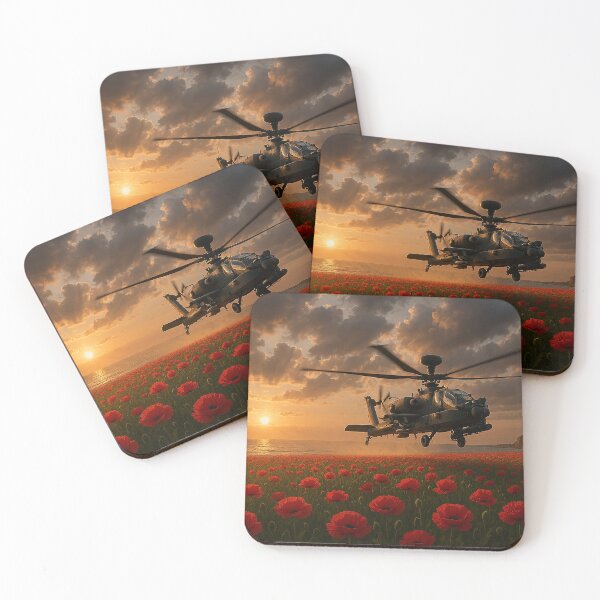 Item preview, Apache Over Poppy Fields designed and sold by Skyframe Aviation.