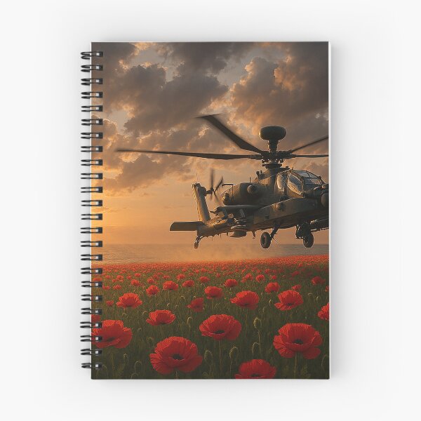 Item preview, Apache Over Poppy Fields designed and sold by Skyframe Aviation.