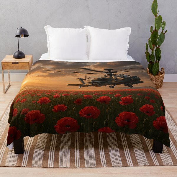 Item preview, Apache Over Poppy Fields designed and sold by Skyframe Aviation.