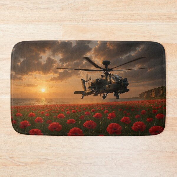 Item preview, Apache Over Poppy Fields designed and sold by Skyframe Aviation.