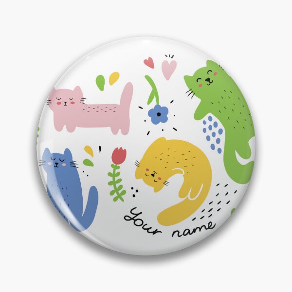 Item preview, Custom Colorful Cat Print – Add Your Name Here | Cute Personalized Cat Art designed and sold by Tattyarts.