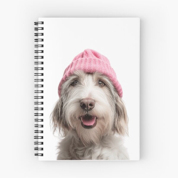 Item preview, Cozy Petit Basset Griffon Vendéen dog Wearing Pink Winter Hat Trendy Animal Fashion Artwork designed and sold by LazyOwlStore.