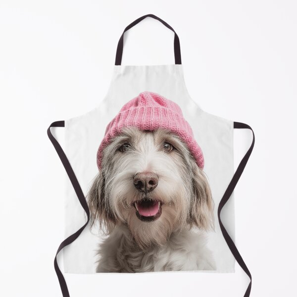 Item preview, Cozy Petit Basset Griffon Vendéen dog Wearing Pink Winter Hat Trendy Animal Fashion Artwork designed and sold by LazyOwlStore.