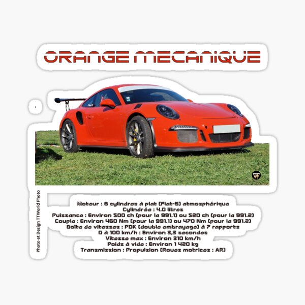 Orange Mécanique de Course Sticker
