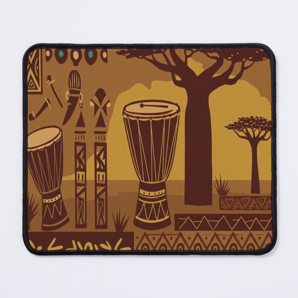 Item preview, "Abstract African Drums and Baobab Trees – Tribal Geometric Pattern" designed and sold by Afrobood.